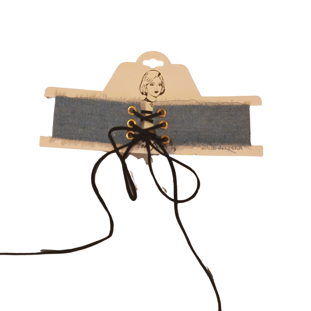 Light Blue Denim Choker Necklace